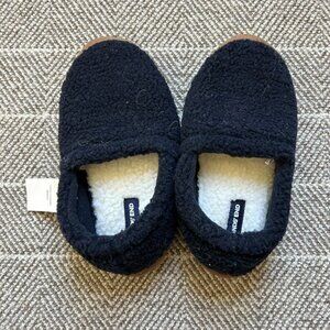 Kids Land's End Slippers size 5 Youth Navy Cozy Fleece